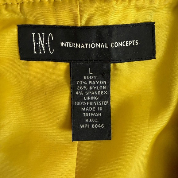 INC International Concepts Womens Yellow Ruffle Front Ponte Knit Jacket Large - Picture 4 of 8